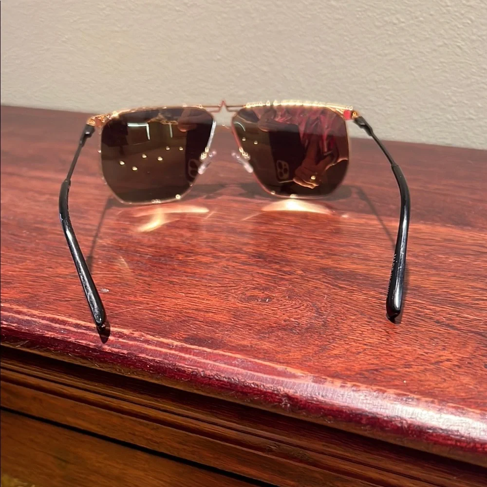 Elton John Stylish Aviator Black Sunglasses Limited Edition With Star On Bridge